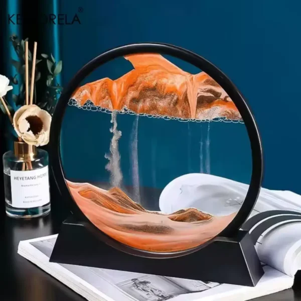 areia arte imagem de vidro redondo - Imagem 2