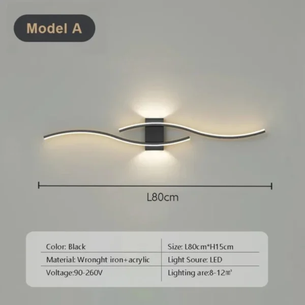 Lâmpada de Parede LED Curva com Controle Remoto - Imagem 3