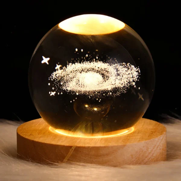 Lâmpada de cristal 3D com galáxia - Imagem 2