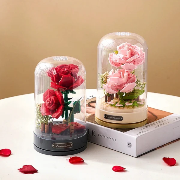 blocos de construção buquê de flores planta plástica