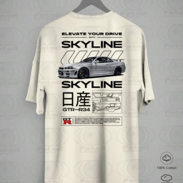 Camiseta carro esportivo Skyline GT-R R34 - Imagem 3