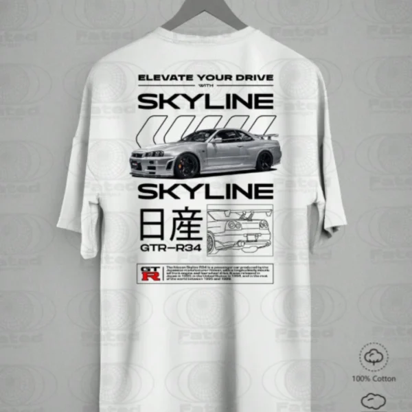Camiseta carro esportivo Skyline GT-R R34 - Imagem 4